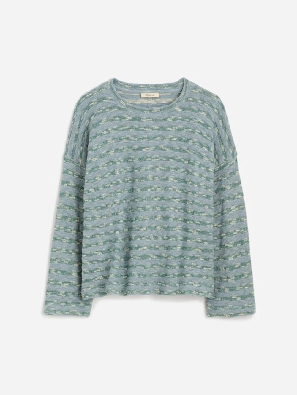 Madewell Crewneck Long-Sleeve Knit Tee Blue Horizon Stripe M NV985